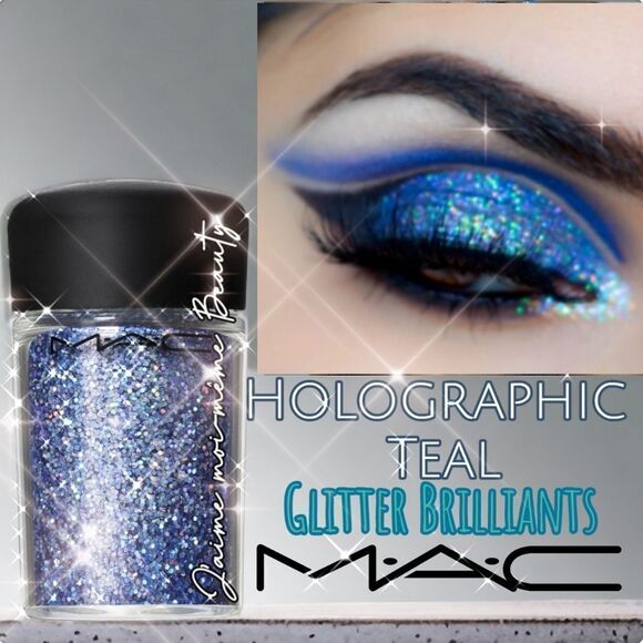 MAC Holographic Teal Glitter Brilliants (Teal With Blue Shift) - Picture 1 of 16